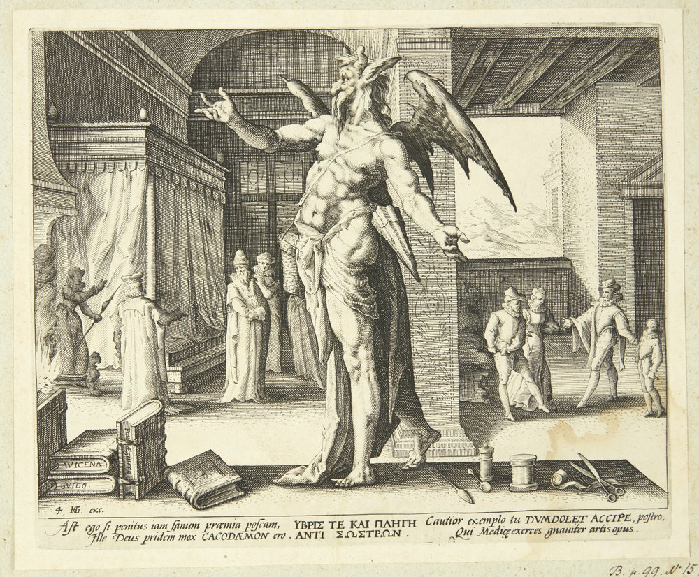 El médico como diablo de Hendrick Goltzius