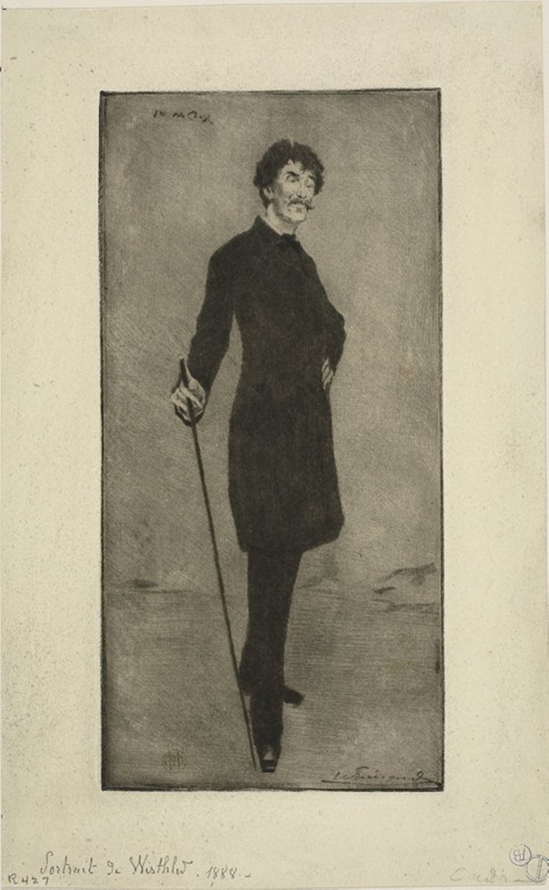 Retrato de Whistler de Henri-Charles Guérard