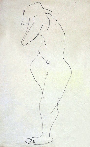 Sophie desnuda, volviéndose de Henri Gaudier-Brzeska