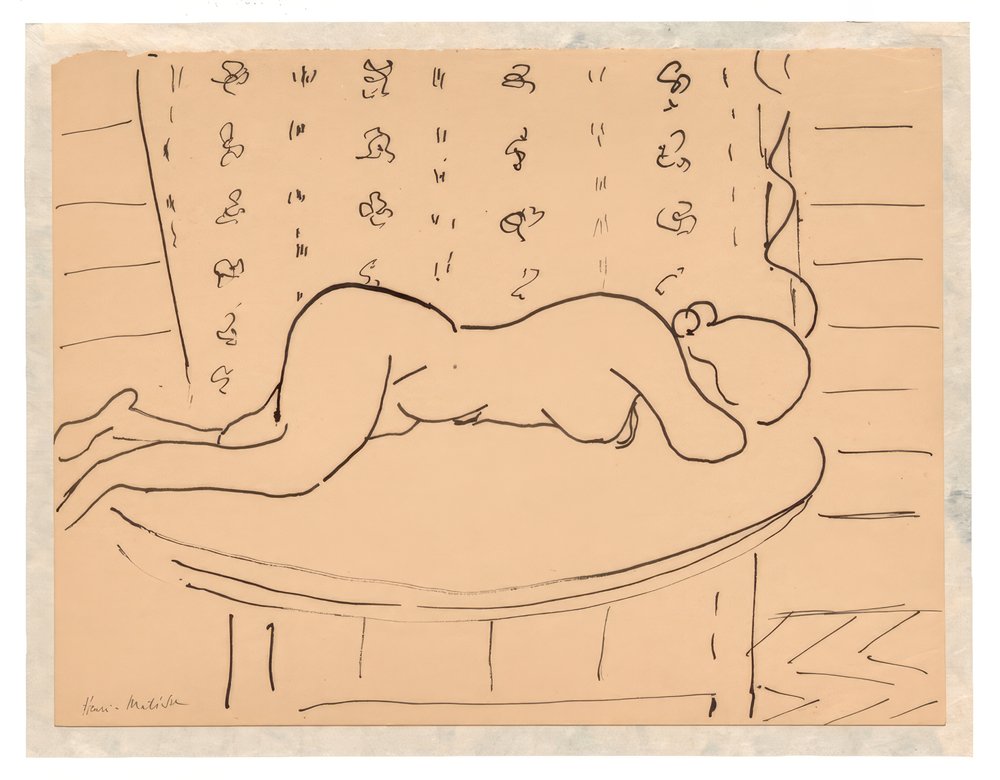 Desnudo femenino tumbado boca abajo sobre una mesa de Henri Matisse
