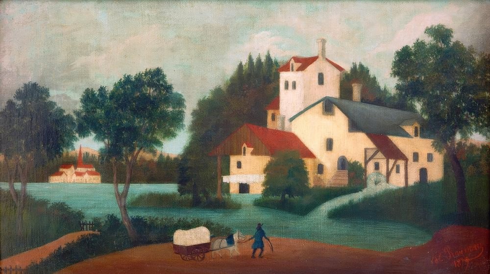 El carruaje frente al molino de Henri Rousseau
