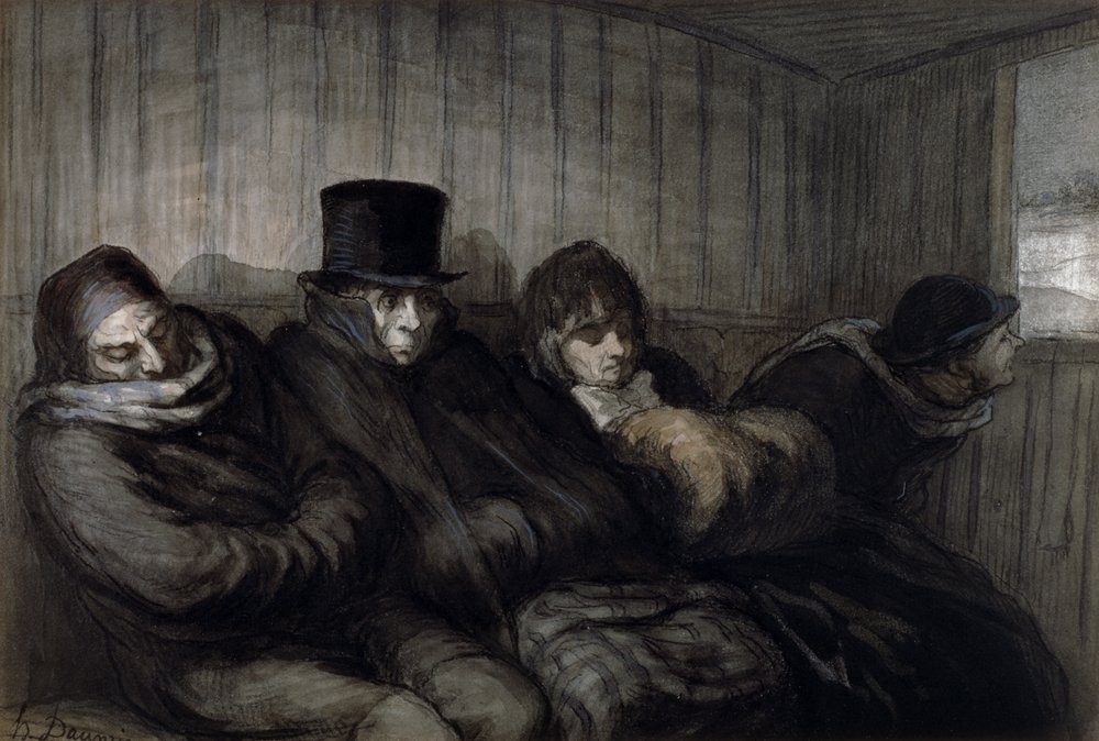 El vagón de segunda clase, 1864 de Honoré Daumier