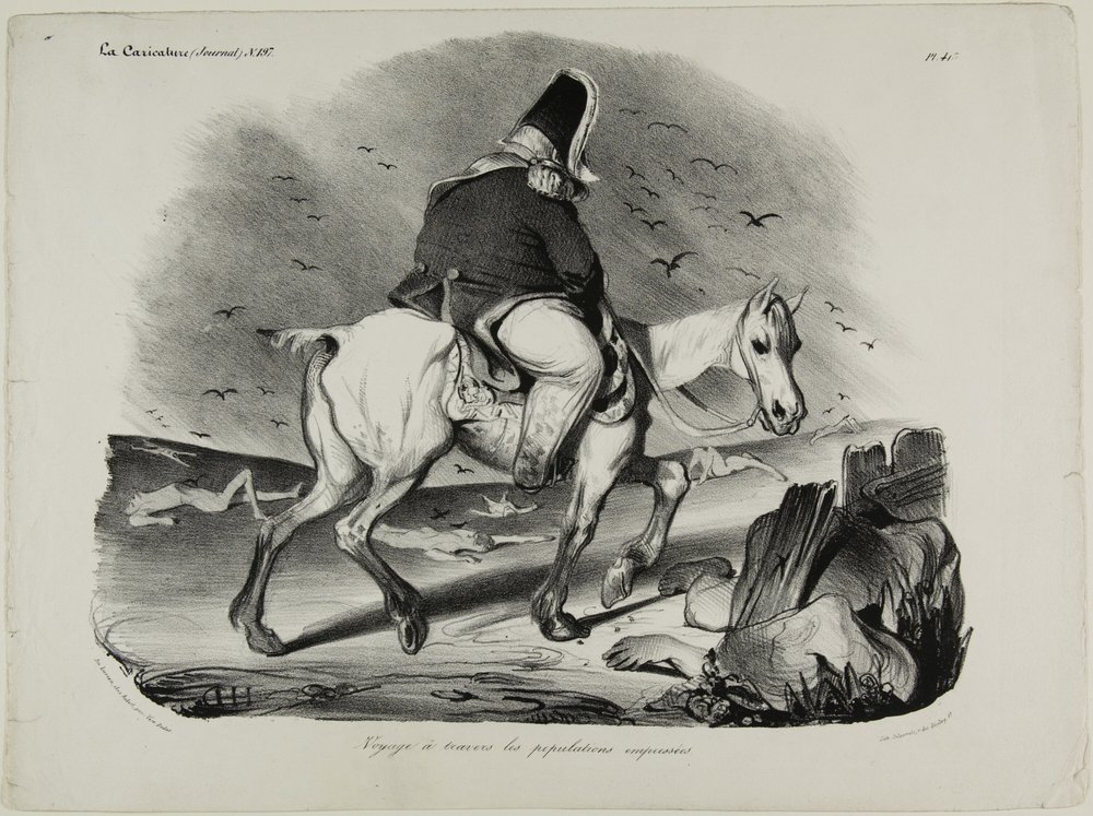 Viaje a través de la población atenta, placa 413 de Honoré Victorin Daumier