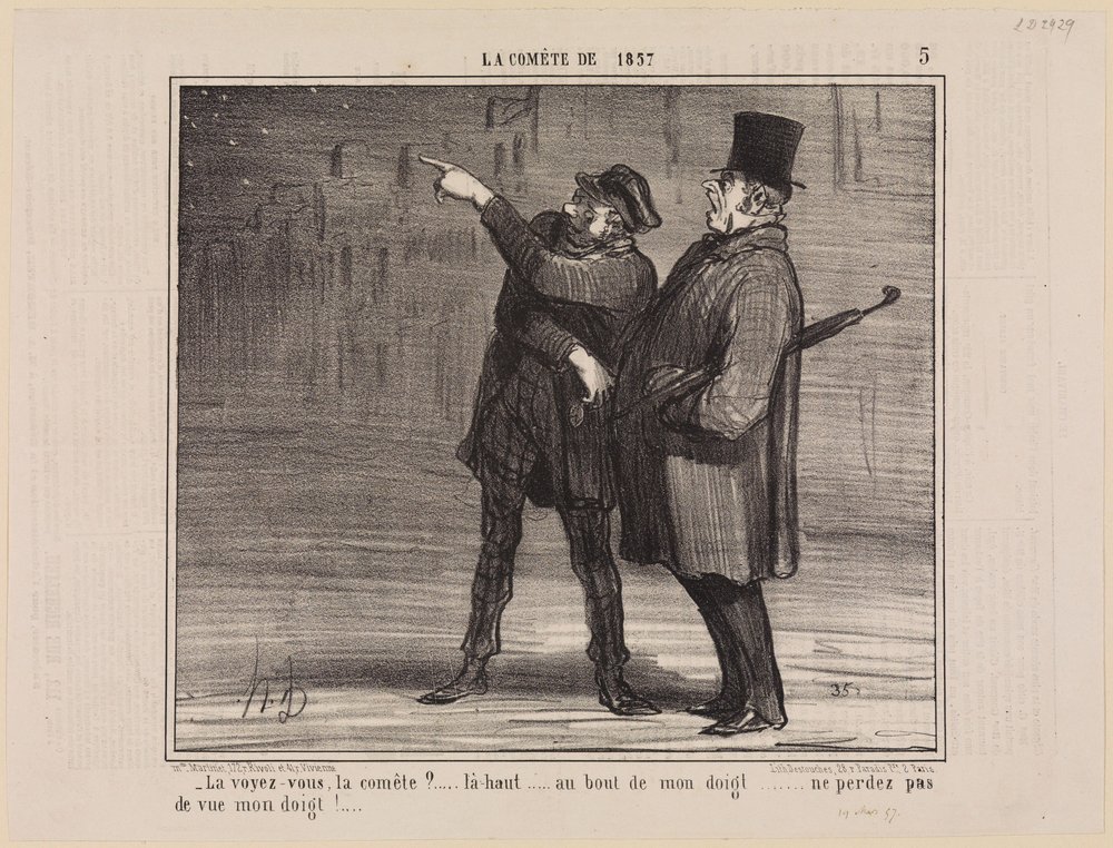 ¿La ve usted, la cometa? (El cometa de 1857, lámina 5) de Honoré Daumier