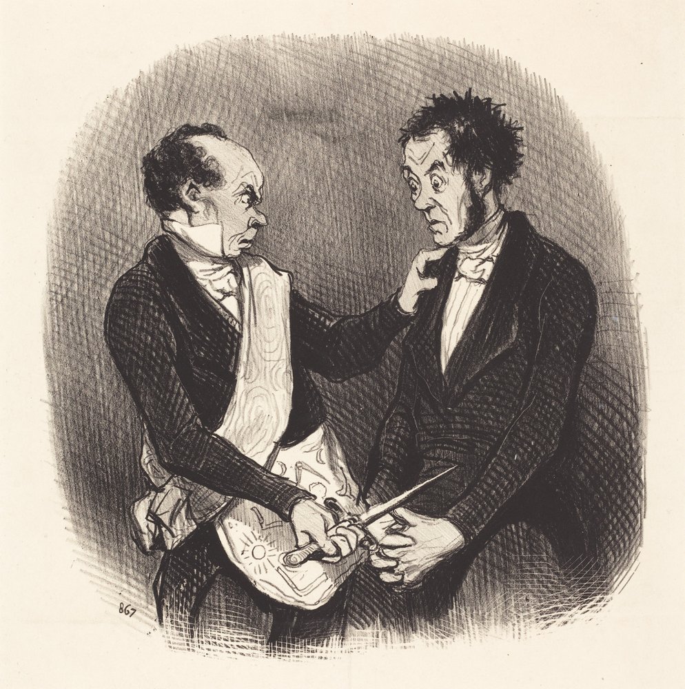 Recepción de un francmasón de Honoré Daumier