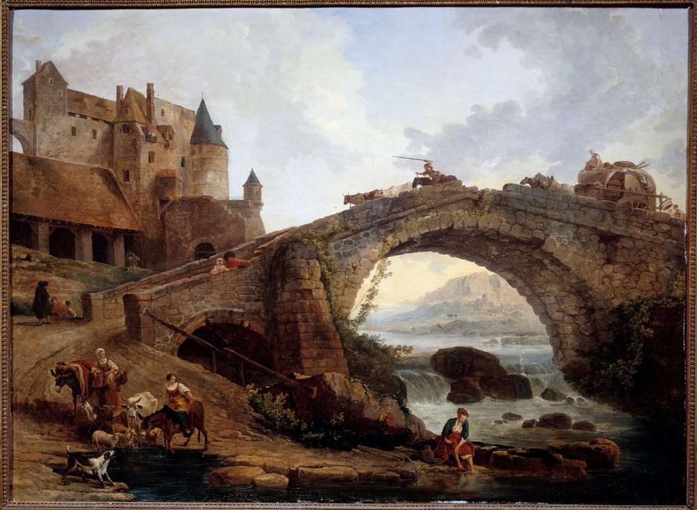 Paisaje con puente, 1776, 0,76 x 1,04 m, Museo Fabre, Montpellier de Hubert Robert