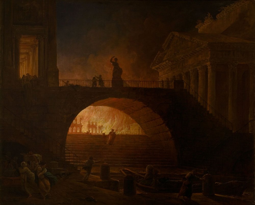 El incendio de Roma de Hubert Robert