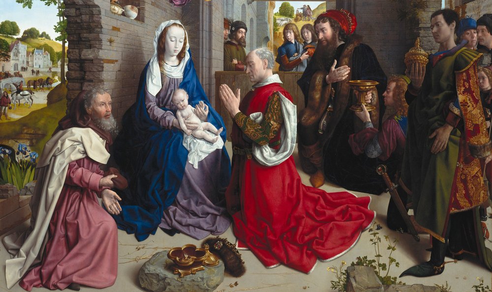 La adoración de los Reyes Magos (retablo de Monforte) de Hugo van der Goes