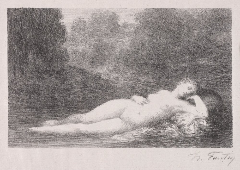 Tumbado en el agua de Ignace Henri Jean Fantin-Latour