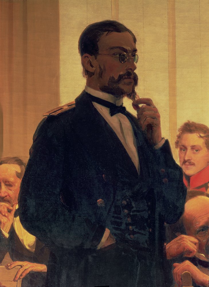Nikolai Andreyevich Rimsky-Korsakov (1844-1908), de Compositores Eslavos, 1890s (detalle) de Ilya Efimovich Repin