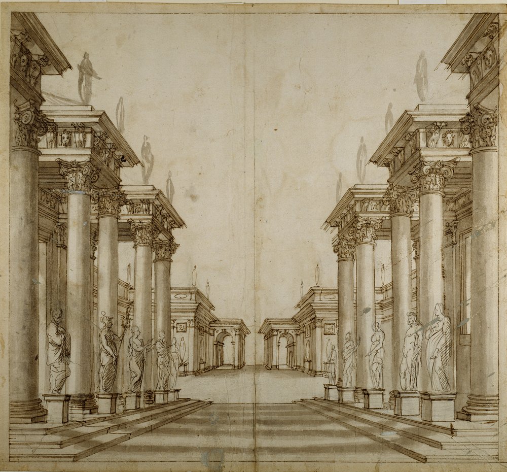Un atrio romano | Inigo Jones | Impresión de arte