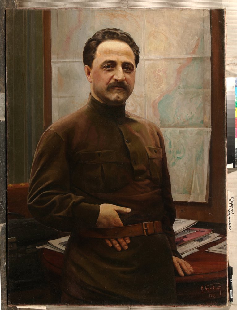Grigory Ordjonikidze - Retrato de Grigory (Sergo) Ordzhonikidze (1886-1937) - Brodsky, Isaak Izrailevich (1884-1939) - 1929 - Óleo sobre lienzo - Museo Militar Central Estatal, Moscú de Isaak Israilevich Brodsky