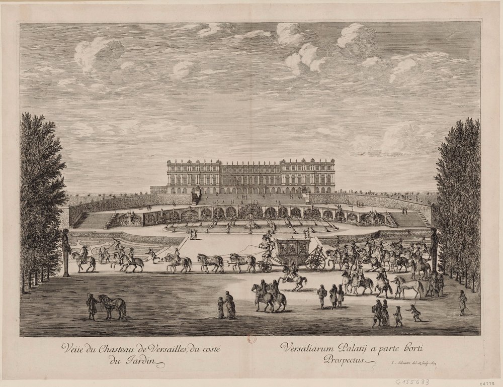 Vista del Palacio de Versalles desde el jardín de Israël Silvestre