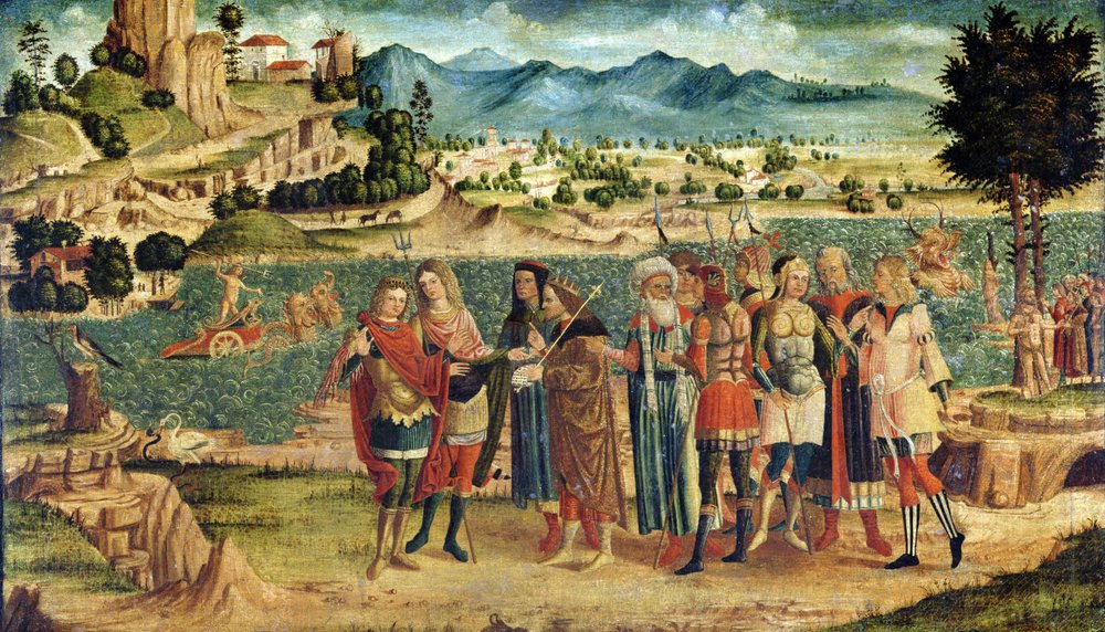 Laomedonte rechaza a Apolo y Poseidón su recompensa, c.1500 de Italian School