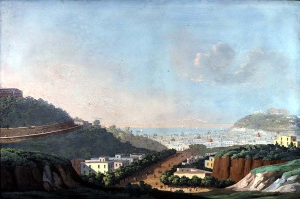 Vista de Nápoles desde Capodimonte y el Golfo de Pozzuoli de Italian School