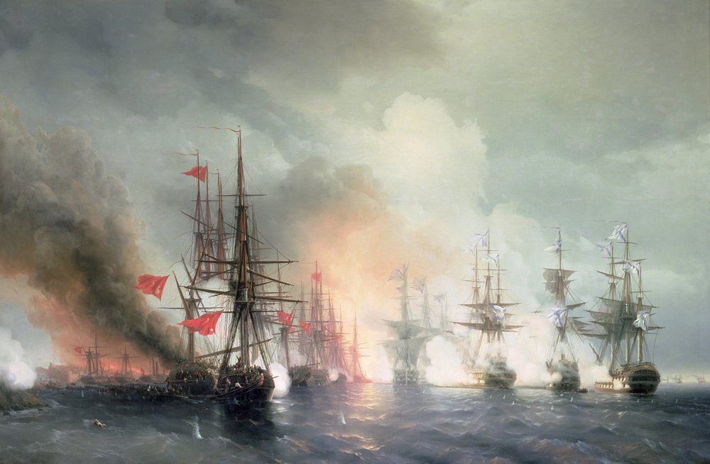 Batalla Naval Ruso-Turca de Sinope el 18 de noviembre de 1853, 1853 de Ivan Konstantinovich Aivazovsky