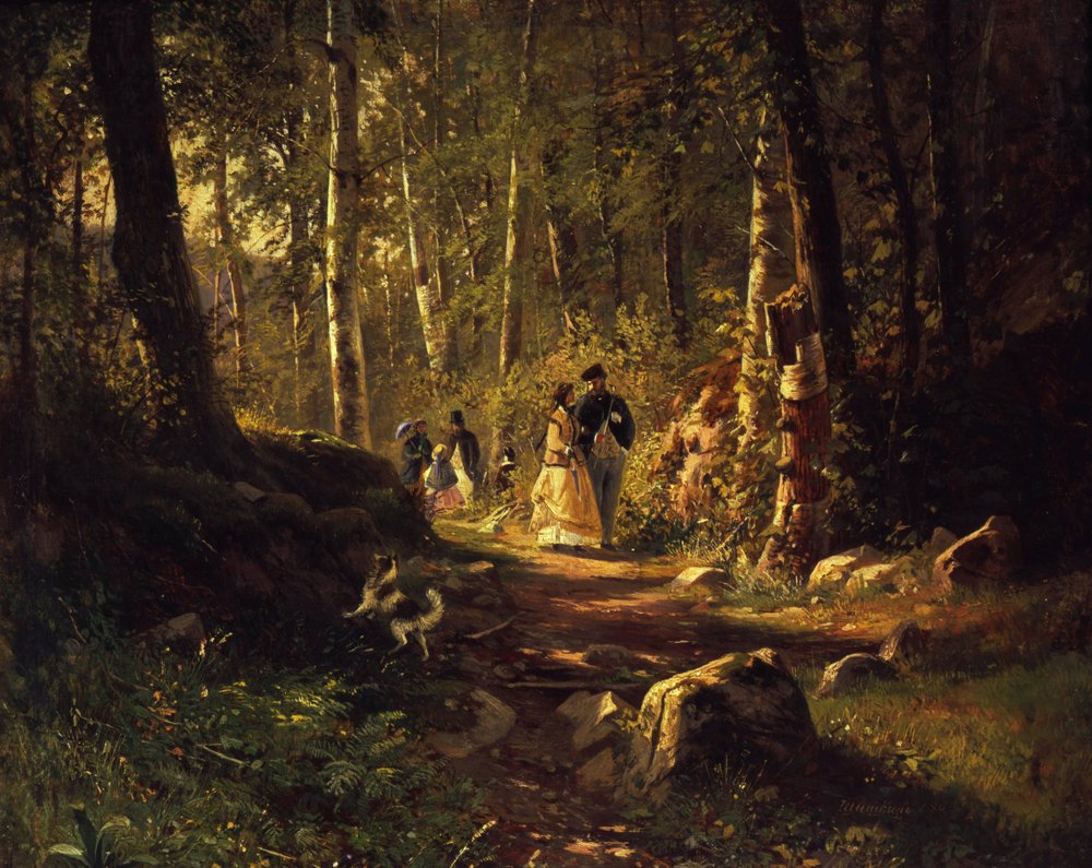 Un paseo por un bosque, 1869 de Ivan Ivanovich Shishkin