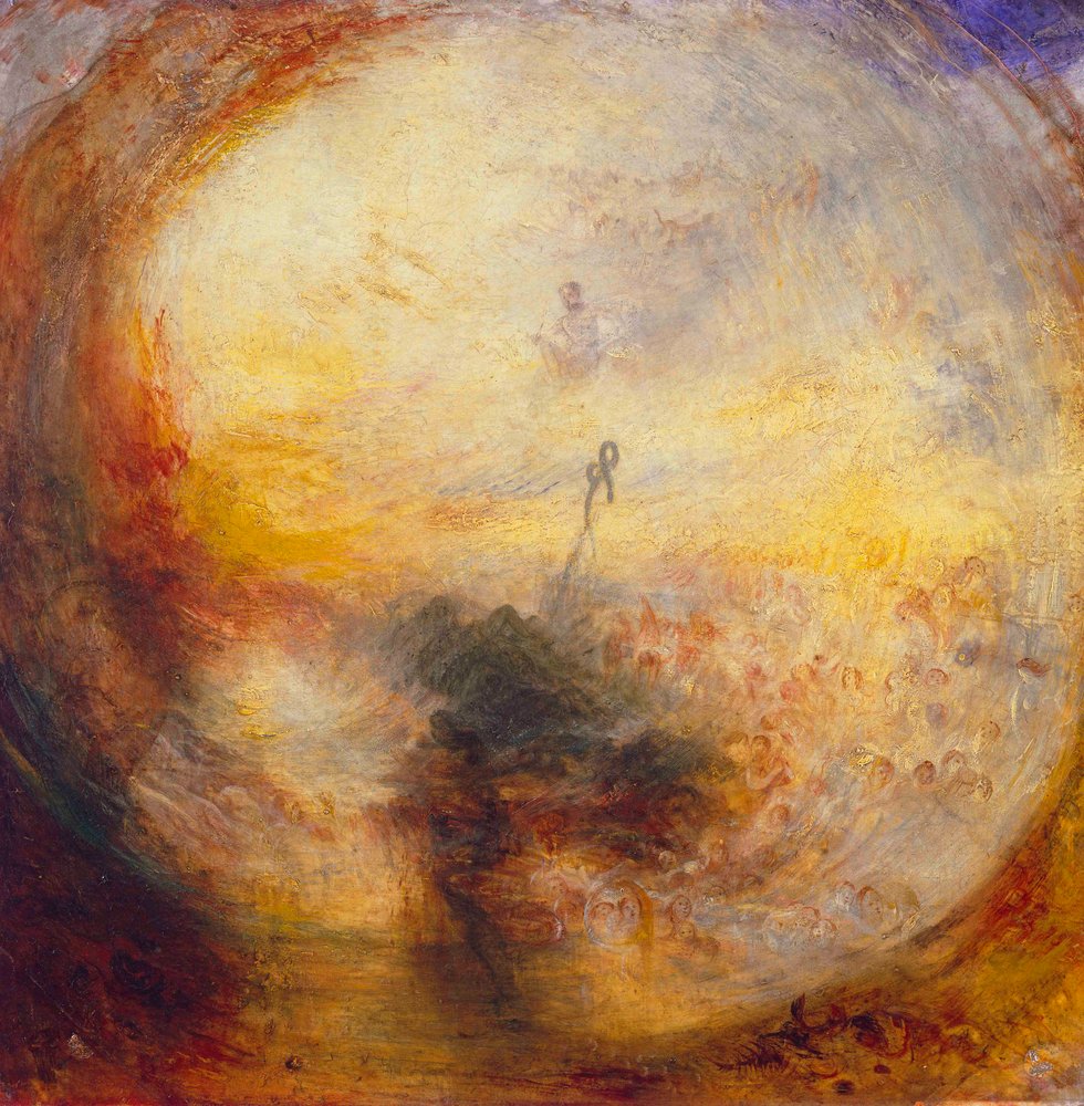 Luz y color (Teoría de Goethe) – La mañana después del diluvio – Moisés escribiendo el libro del Génesis de Joseph Mallord William Turner