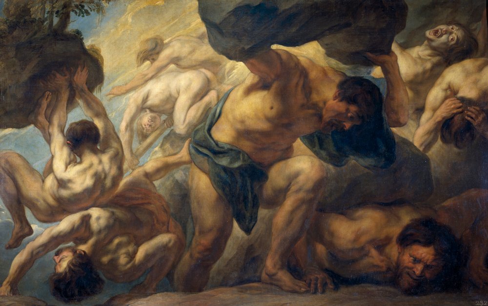 Derrota de los Titanes, 1678 de Jacob Jordaens