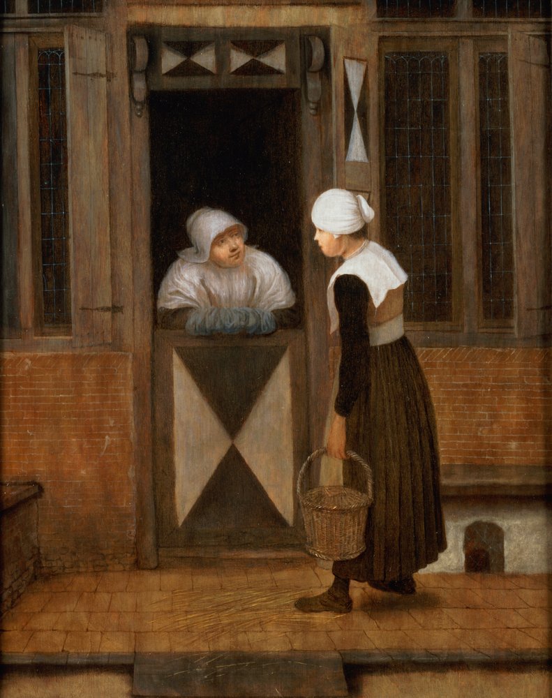 Una conversación en la calle de Jacobus Vrel or Frel