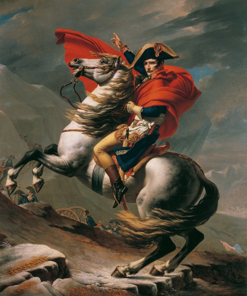 Napoleón cruzando los Alpes de Jacques Louis David