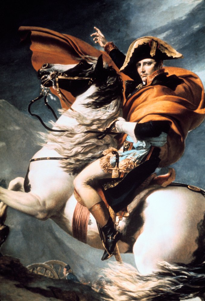 Napoleón cruzando los Alpes (detalle), c. 1800 de Jacques Louis David
