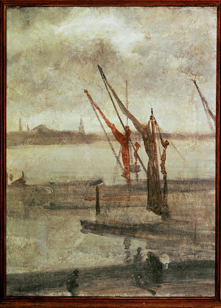 Gris y plata, Chelsea Wharf de James Abbott McNeill Whistler