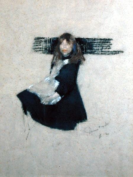 Niña pequeña de negro de James Ferrier Pryde