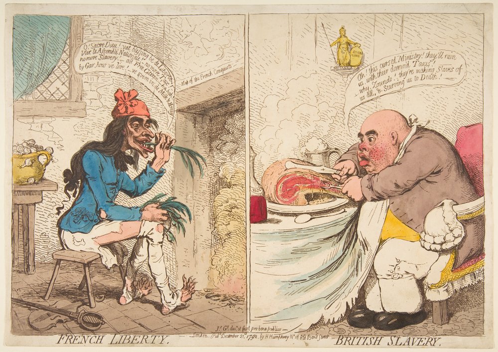 Libertad francesa - Esclavitud británica de James Gillray