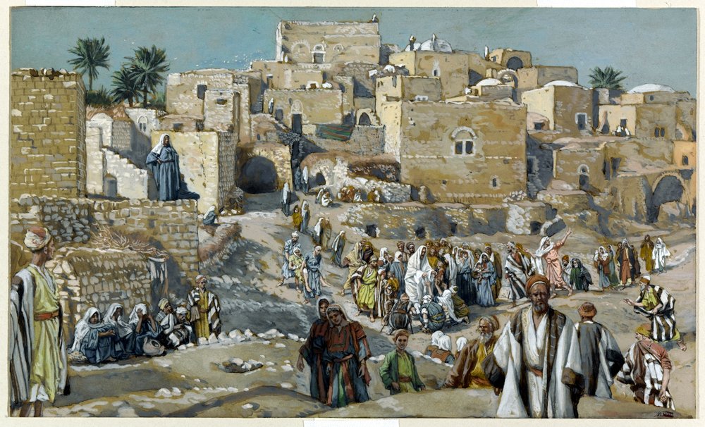Jesús atravesando las aldeas camino de Jerusalén, ilustración para La vida de Cristo, hacia 1884-96 de James Jacques Joseph Tissot