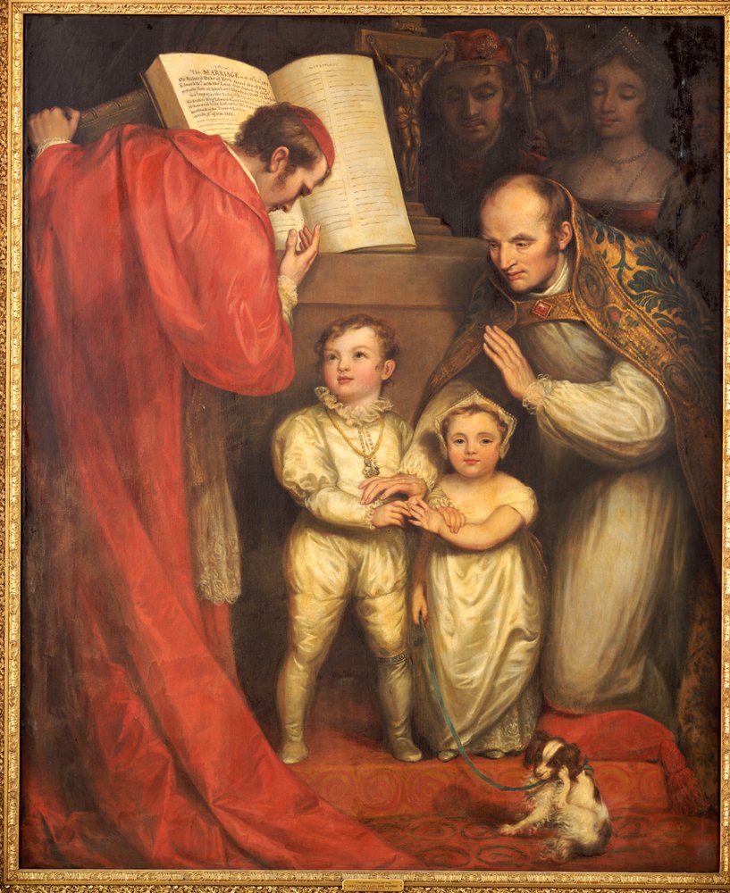 El matrimonio de Ricardo de Shrewsbury, Duque de York, con Lady Anne Mowbray, 1820 de James Northcote
