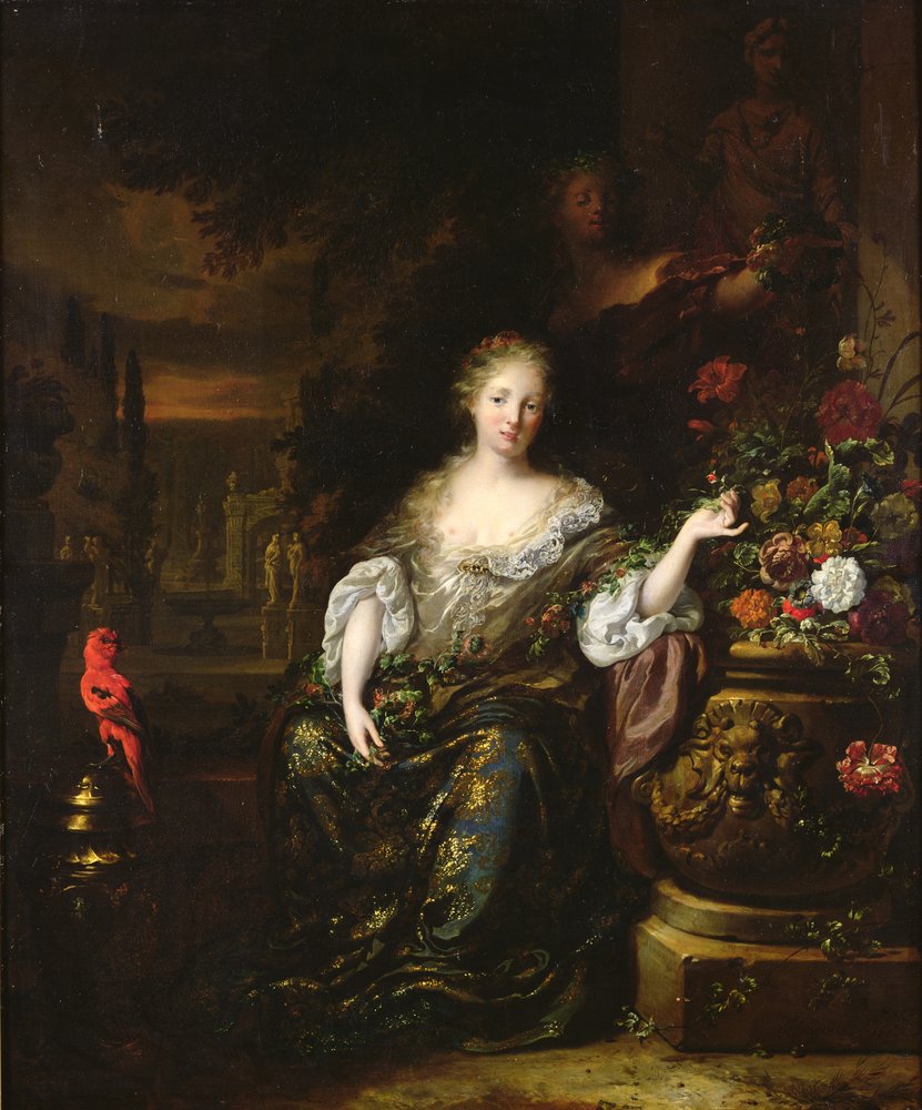 Mujer sentada en un parque, 1688 de Jan Baptist Weenix