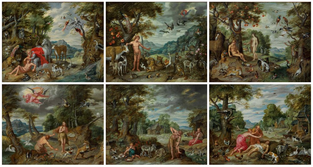 La historia de Adán y Eva de Jan Brueghel the Younger