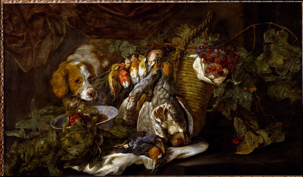Naturaleza muerta, frutas y caza de Jan Fyt
