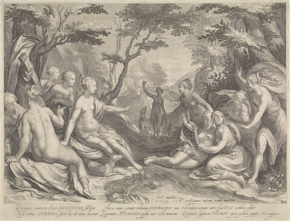 Diana descubre el embarazo de Calisto. de Jan Saenredam