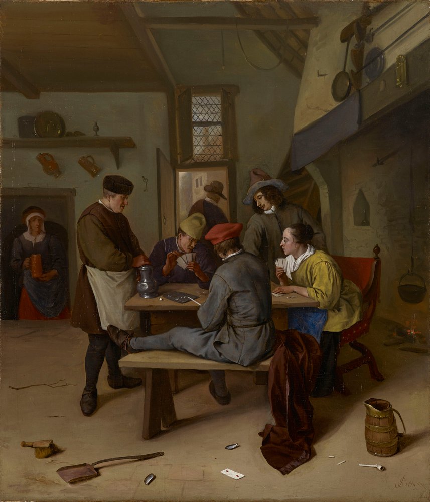 Jugadores de cartas en una taberna de Jan Steen