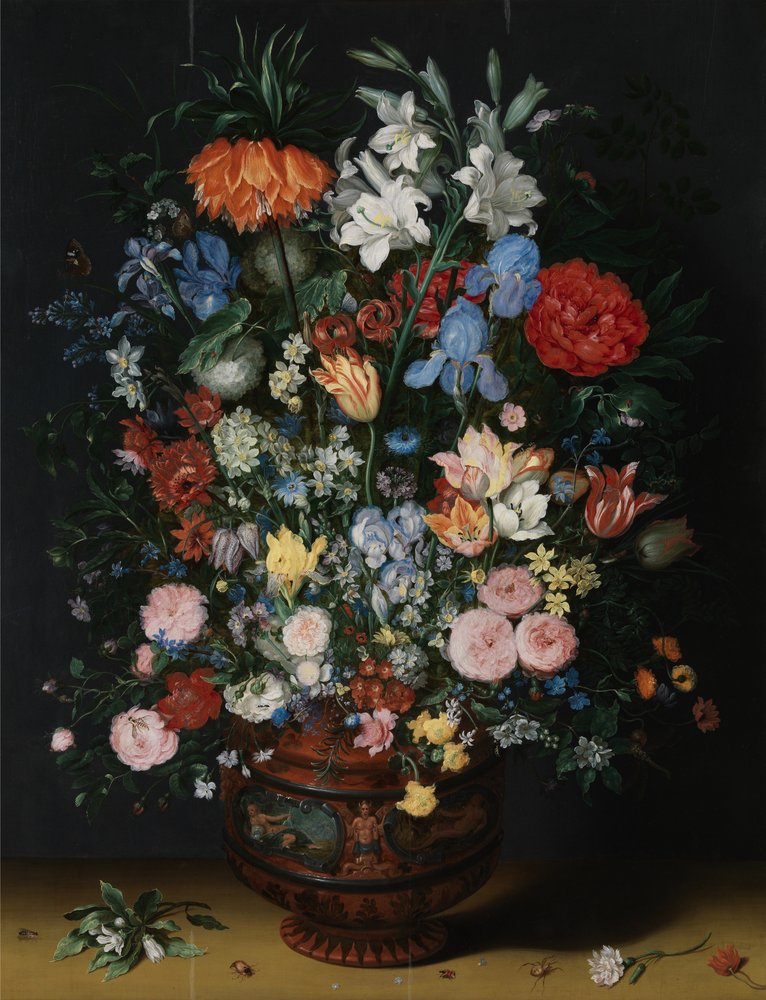 Flores en un jarrón (óleo sobre tabla) de Jan the Younger Brueghel
