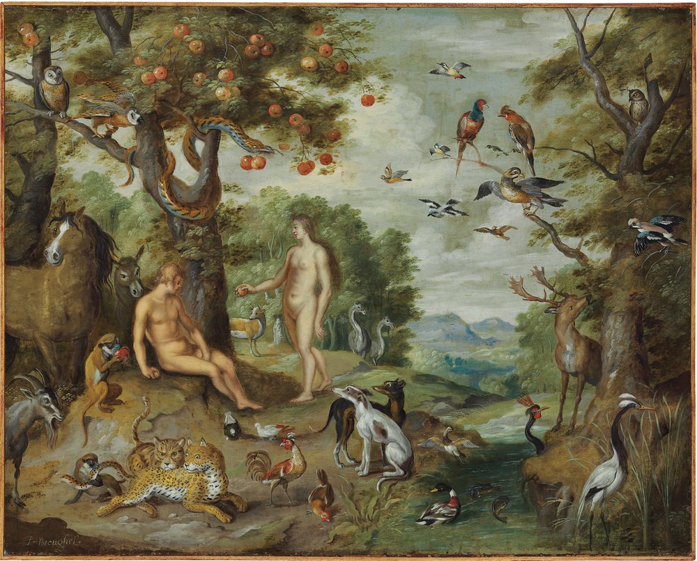 La tentación de Adán, de La historia de Adán y Eva de Jan Brueghel the Younger