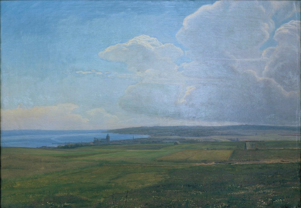 Vista hacia Århus desde el campo de Vorregård de Janus La Cour