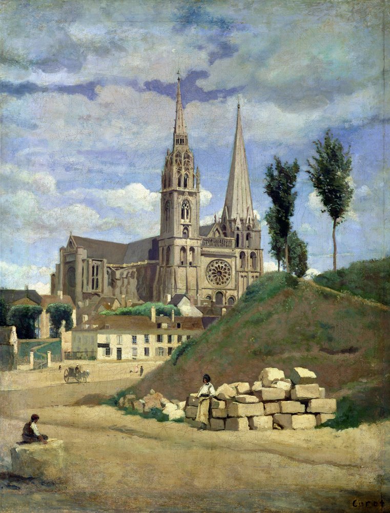 Catedral de Chartres, 1830 de Jean-Baptiste-Camille Corot