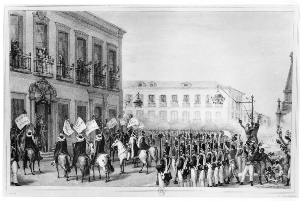 La Aclamación de Pedro I (1798-1834) Emperador de Brasil, Río de Janeiro, 7 de abril de 1831, ilustración de 