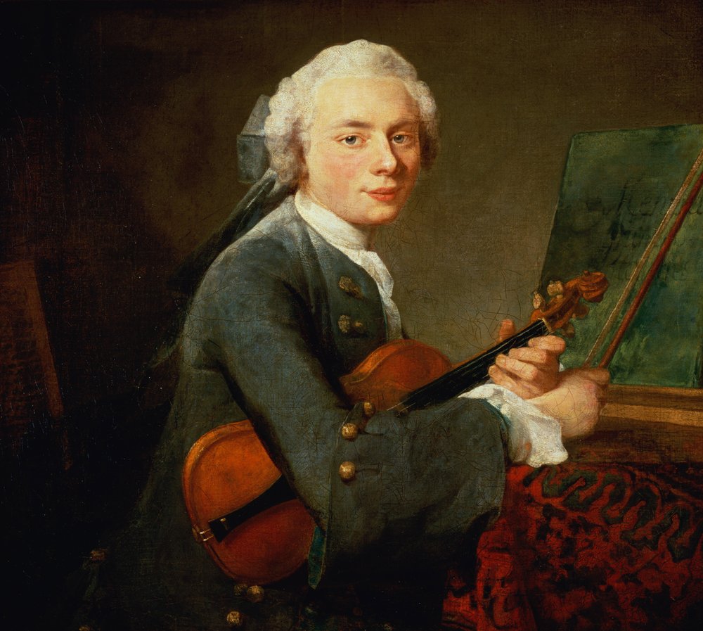 Joven con un Violín, o Retrato de Charles Theodose Godefroy (1718-96) c.1738 de Jean-Baptiste Simeon Chardin