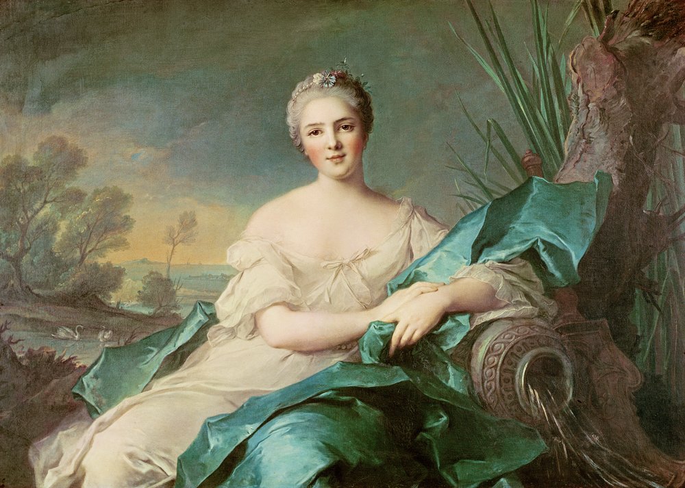 Victoire de France como el elemento del agua, 1750-1 de Jean-Marc Nattier