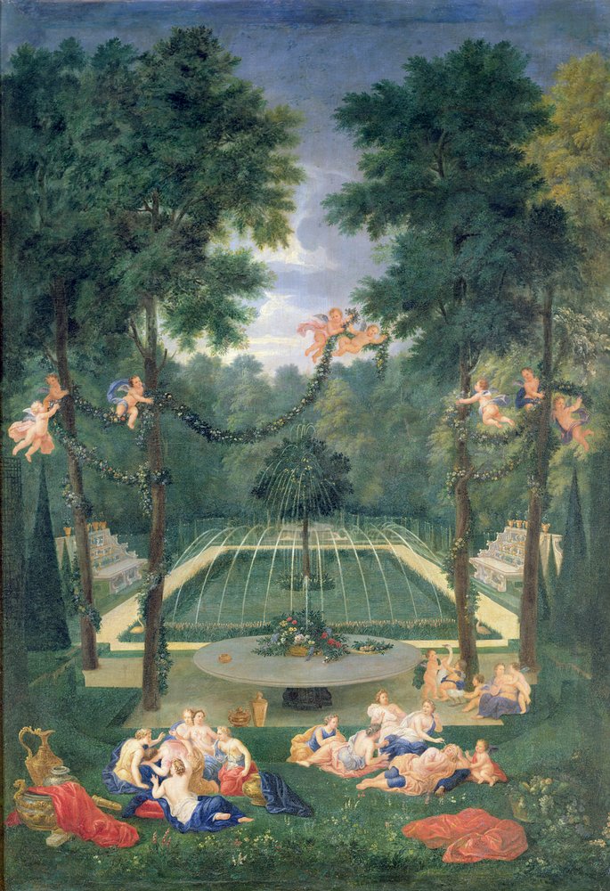 Bosques de Versalles, vista del Marais con Venus y Eco, 1688 de Jean the Younger Cotelle