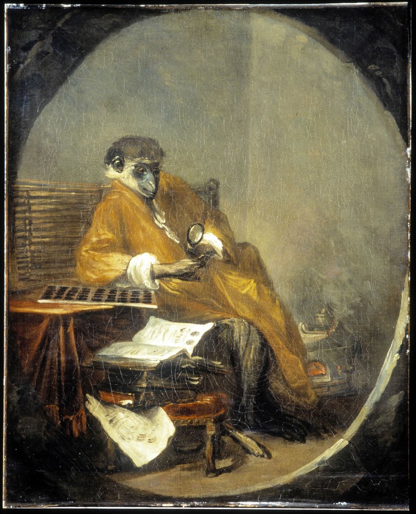 El mono - por J.B. Chardin de Jean-Baptiste Simeon Chardin