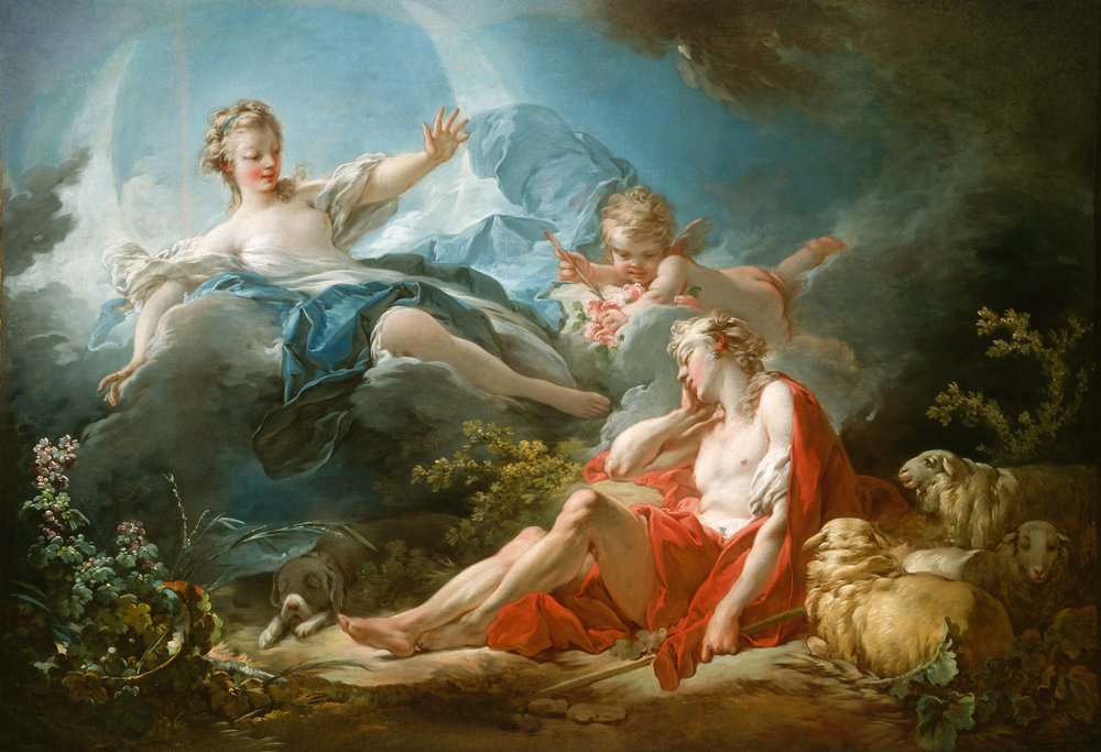 Diana y Endimión, c.1753-56 de Jean-Honore Fragonard