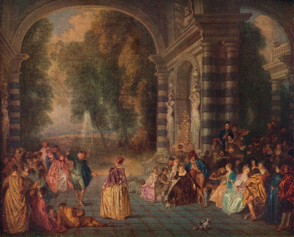 Los Placeres del Baile Le Bal Champetre, c. 1717 de Jean-Antoine Watteau