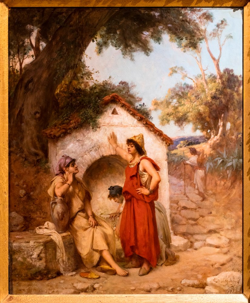 Mujeres argelinas alrededor de la fuente de Jean Raymond Hippolyte Lazerges