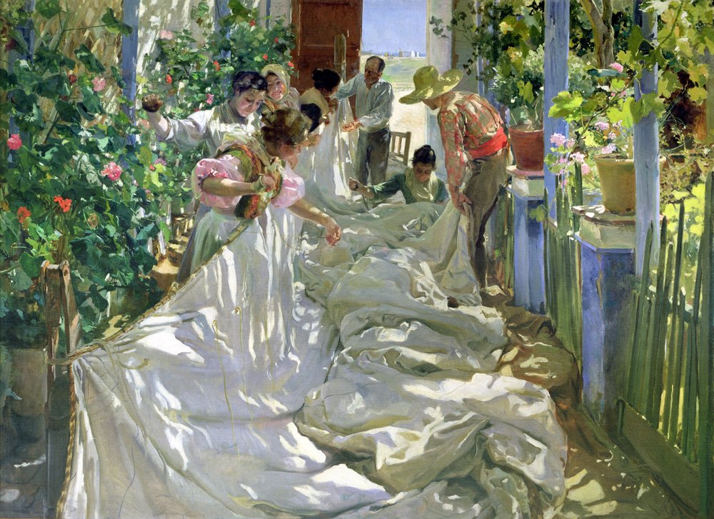 Remendando la vela, 1896 de Joaquín Sorolla