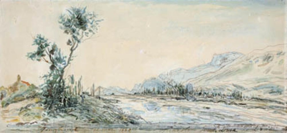 Paisaje junto al río Le Drac cerca de Grenoble de Johan-Barthold Jongkind
